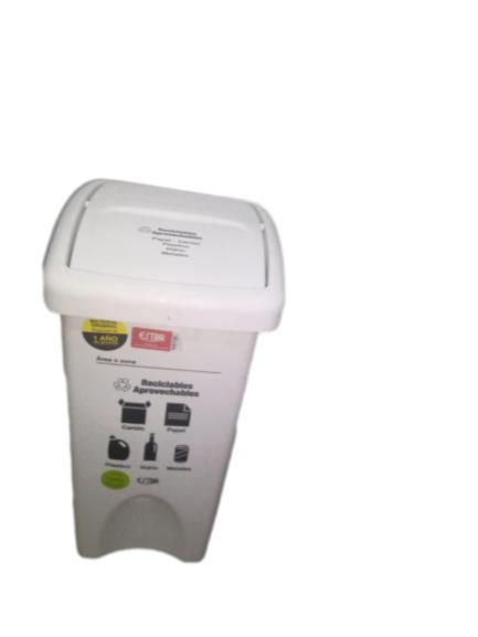 Caneca Blanca 35 L tapa vaiven Plastica