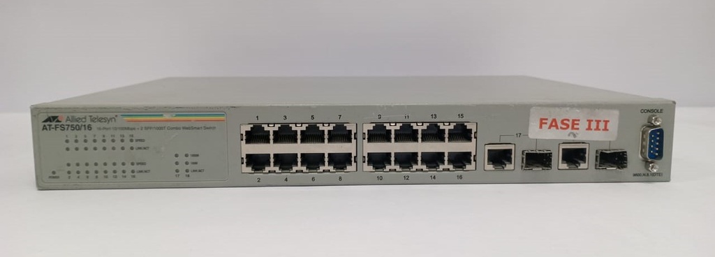 Switch AT-FS750 No Poe 16 Puertos Allied Telesyn