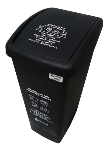 [7702025015191] Caneca Negra 55 L Tapa Vaiven Plastica
